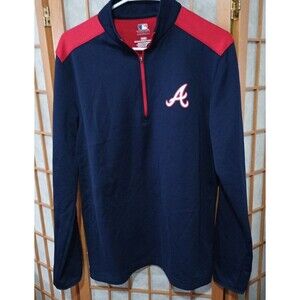Vintage Atlanta Braves Blue & Red ¾-Zip Jacket – “A” Logo – Men’s Medium